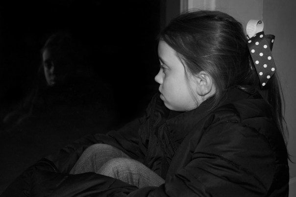 portrait sad, cold, and dark